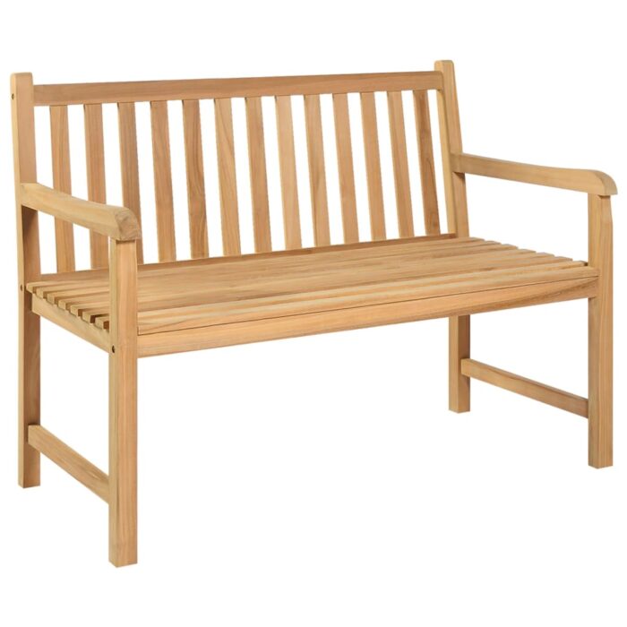Banc de jardin 114 cm bois de teck solide – Image 1