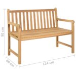 Banc de jardin 114 cm bois de teck solide – Image 5