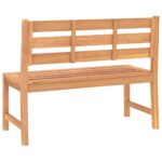 Banc de jardin 114 cm Bois de teck solide – Image 3