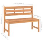 Banc de jardin 114 cm Bois de teck solide – Image 5