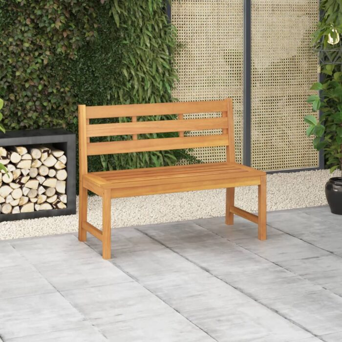 Banc de jardin 114 cm Bois de teck solide – Image 1