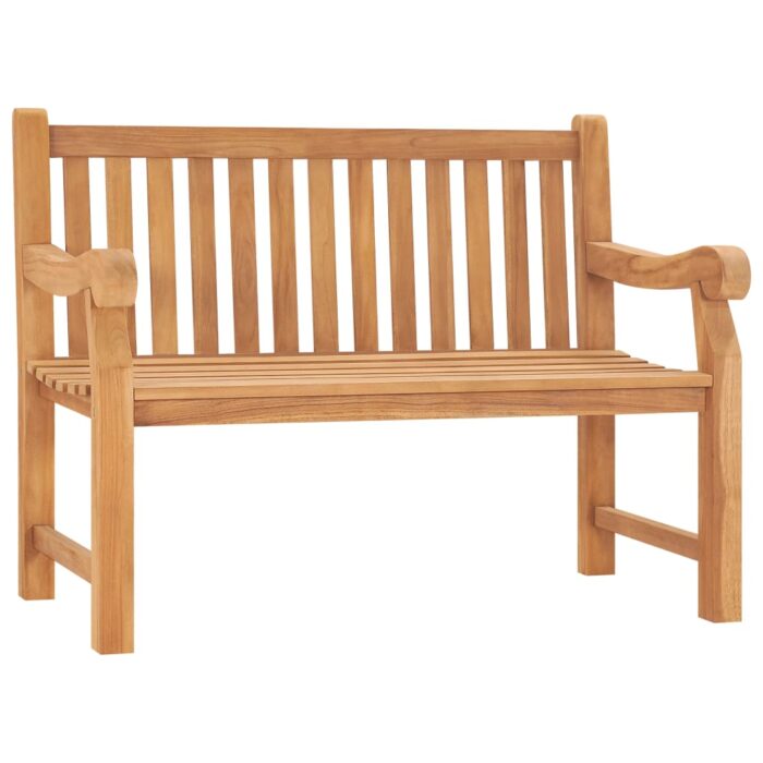 Banc de jardin 114 cm bois de teck solide – Image 1