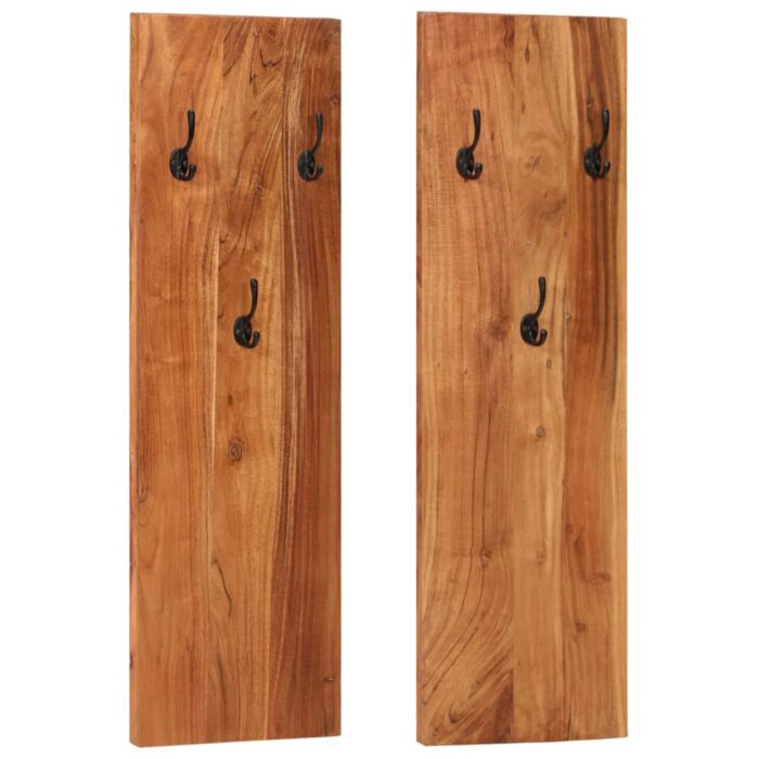 VXL8720286602690_a_en_hd_1.jpg Porte-manteaux muraux 2 pcs 36x3x110 cm Bois d'acacia massif – Image 1