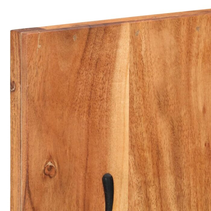 Porte-manteaux muraux 2 pcs 36x3x110 cm Bois d'acacia massif – Image 4