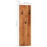 Porte-manteaux muraux 2 pcs 36x3x110 cm Bois d'acacia massif – Image 7