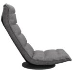 Chaise de sol pivotante Gris clair Tissu – Image 3