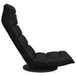Chaise pivotante de sol Noir Tissu – Image 3