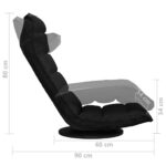 Chaise pivotante de sol Noir Tissu – Image 6