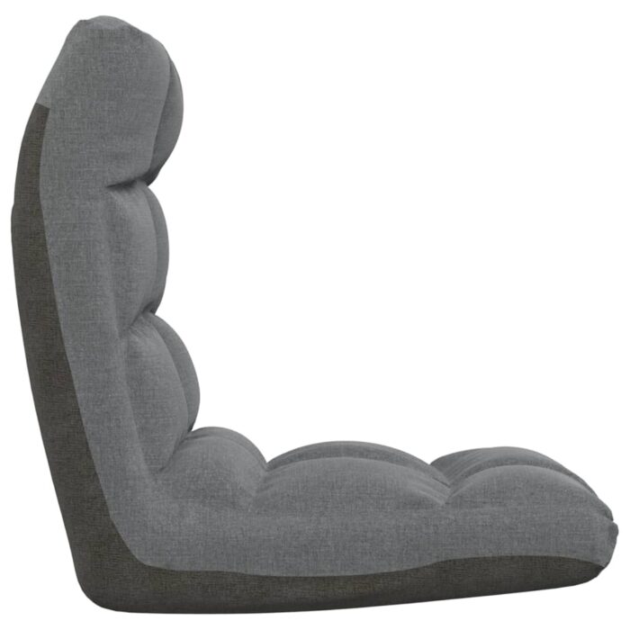 Chaise pliable de sol Gris clair Tissu – Image 3