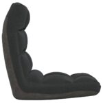 Chaise pliable de sol Noir Tissu – Image 3