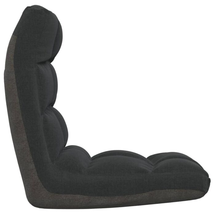 Chaise pliable de sol Noir Tissu – Image 3