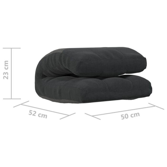 Chaise pliable de sol Noir Tissu – Image 7