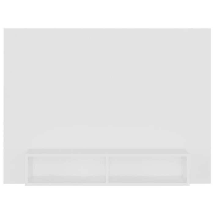 Meuble TV mural Blanc 120x23,5x90 cm Bois d’ingénierie – Image 2
