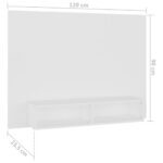 Meuble TV mural Blanc 120x23,5x90 cm Bois d’ingénierie – Image 5