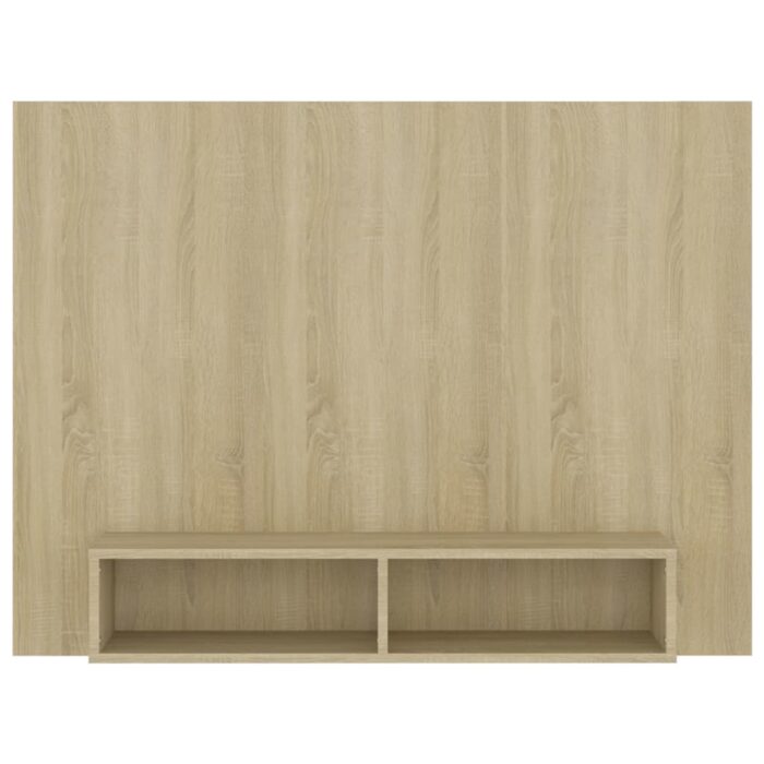 Meuble TV mural Chêne Sonoma 120x23,5x90 cm Bois d’ingénierie – Image 2
