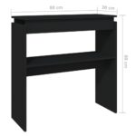 Table console Noir 80x30x80 cm Aggloméré – Image 4