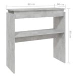 Table console Gris béton 80x30x80 cm Aggloméré – Image 4
