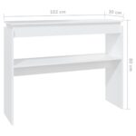 Table console blanc 102x30x80 cm bois d'ingénierie – Image 4