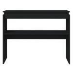 Table console noir 102x30x80 cm bois d'ingénierie – Image 2
