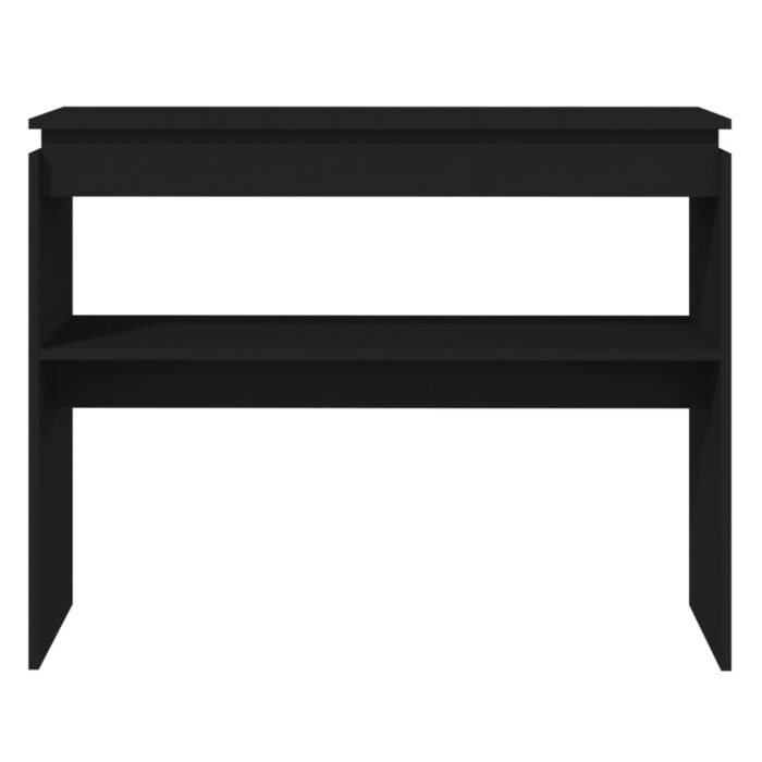 Table console noir 102x30x80 cm bois d'ingénierie – Image 2