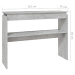Table console gris béton 102x30x80 cm bois d'ingénierie – Image 4