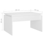 Table basse blanc 68x50x38 cm bois d'ingénierie – Image 5