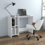 Bureau d'ordinateur portable blanc bois d'ingénierie