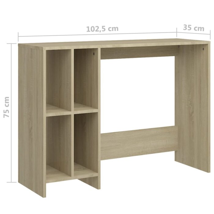 Bureau d'ordinateur portable chêne sonoma bois d'ingénierie – Image 4