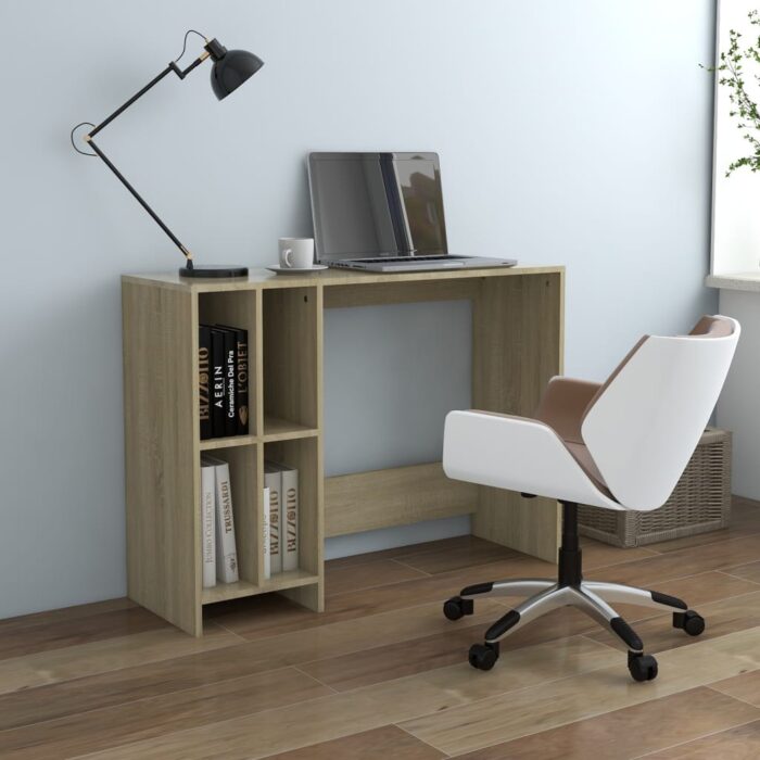Bureau d'ordinateur portable chêne sonoma bois d'ingénierie – Image 1