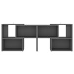 Meuble TV Gris 104x30x52 cm Bois d'ingénierie – Image 2