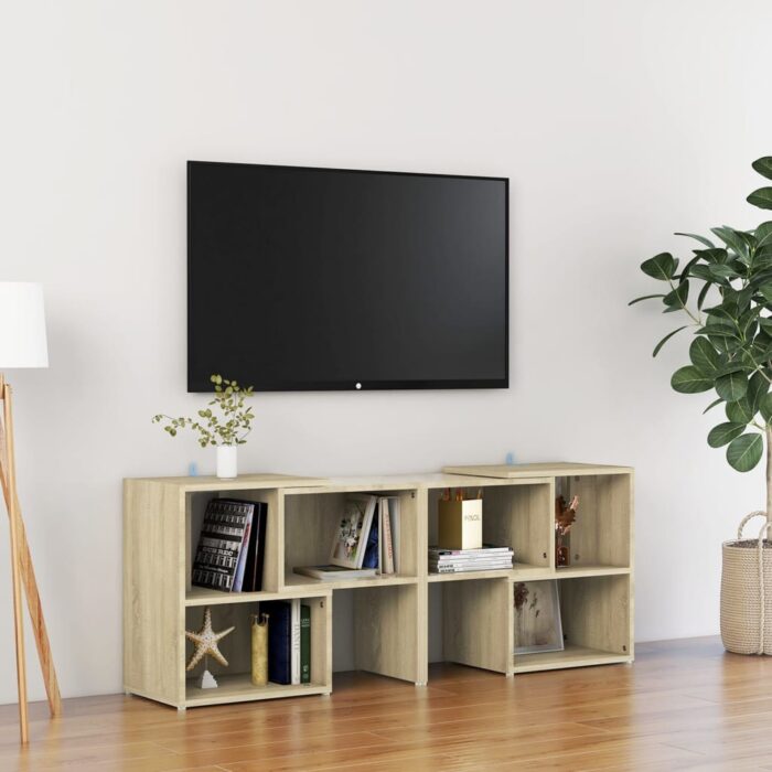 Meuble TV Chêne sonoma 104x30x52 cm Bois d'ingénierie – Image 1