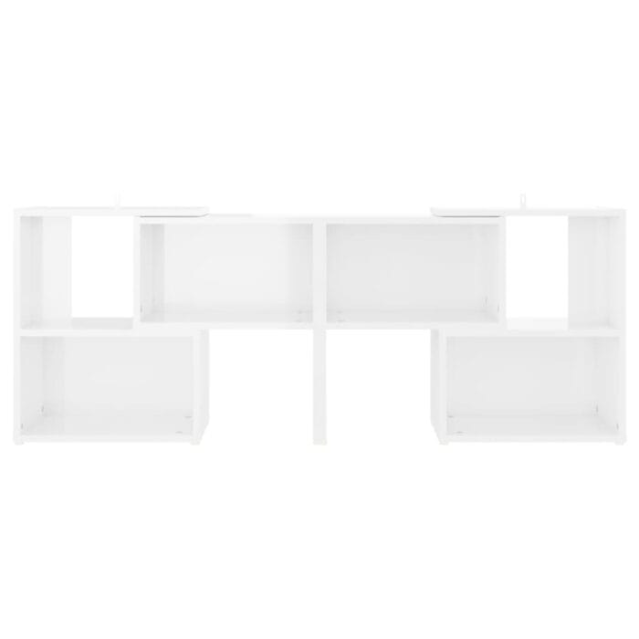 Meuble TV Blanc brillant 104x30x52 cm Bois d'ingénierie – Image 2
