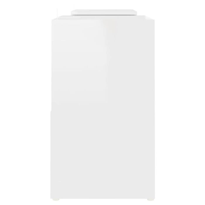 Meuble TV Blanc brillant 104x30x52 cm Bois d'ingénierie – Image 3