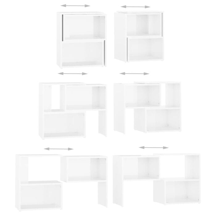 Meuble TV Blanc brillant 104x30x52 cm Bois d'ingénierie – Image 4