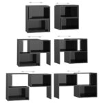 Meuble TV Noir brillant 104x30x52 cm Bois d'ingénierie – Image 4