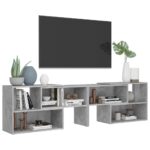 Meuble TV Gris béton 149x30x52 cm Bois d'ingénierie – Image 2