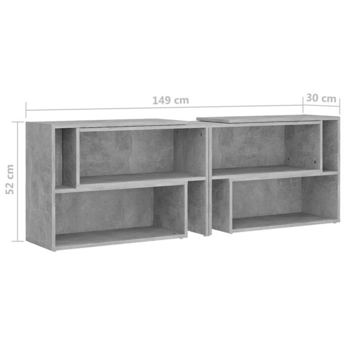 Meuble TV Gris béton 149x30x52 cm Bois d'ingénierie – Image 6