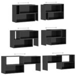 Meuble TV Gris brillant 149x30x52 cm Bois d'ingénierie – Image 4