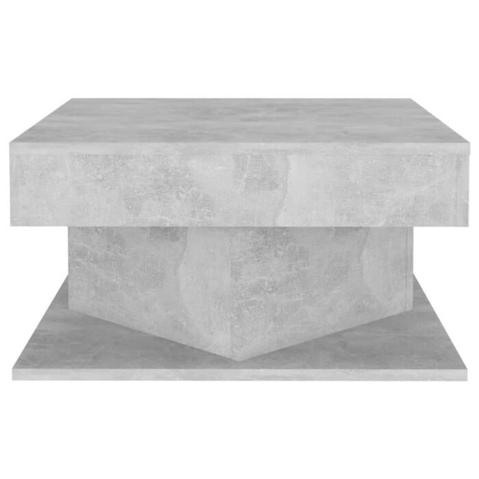 Table basse Gris béton 57x57x30 cm Bois d’ingénierie – Image 2