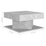 Table basse Gris béton 57x57x30 cm Bois d’ingénierie – Image 3
