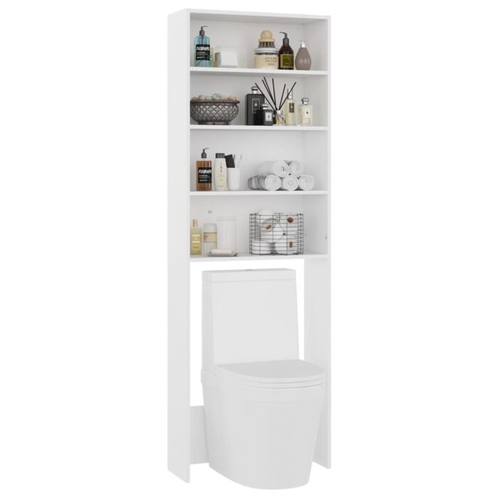 Meuble pour machine à laver Blanc 64x24x190 cm – Image 2
