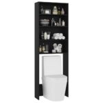 Meuble pour machine à laver noir 64x24x190 cm – Image 2