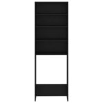 Meuble pour machine à laver noir 64x24x190 cm – Image 4