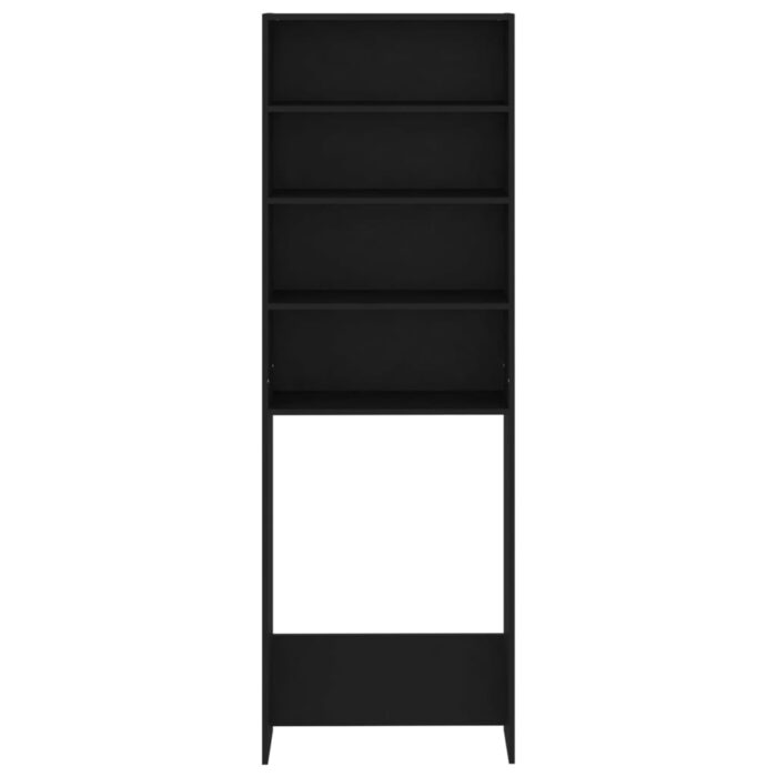 Meuble pour machine à laver noir 64x24x190 cm – Image 4