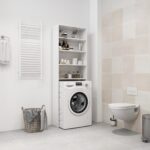 Meuble pour machine à laver blanc brillant 64x24x190 cm – Image 3