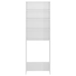 Meuble pour machine à laver blanc brillant 64x24x190 cm – Image 4