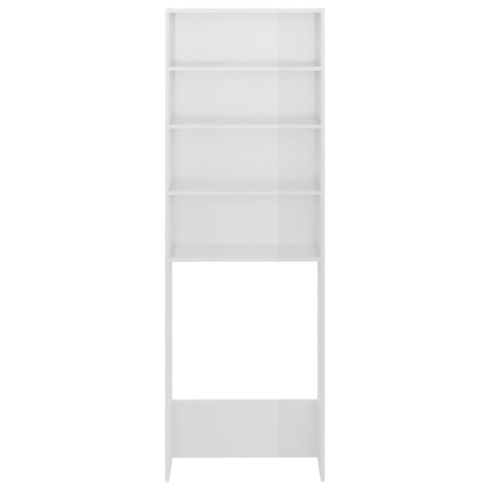 Meuble pour machine à laver blanc brillant 64x24x190 cm – Image 4