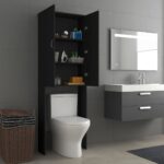 Meuble pour machine à laver Noir 64x25,5x190 cm – Image 3