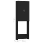 Meuble pour machine à laver Noir 64x25,5x190 cm – Image 7