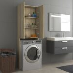 Meuble pour machine à laver Chêne sonoma 64x25,5x190 cm – Image 2
